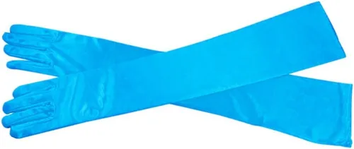 Vista 19 de DreamHigh Manoplas de dedo para mujer de 22 pulgadas sobre el codo, guantes largos de noche negro/blanco