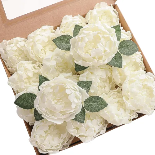 Vista 11 de Floroom - Flores artificiales de espuma de aspecto real con tallos para manualidades, ramos de boda, centros de mesa, despedida de soltera