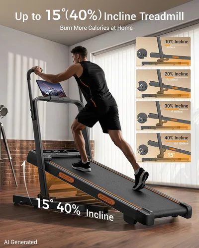 Vista 2 de LONTEK Walking Pad Treadmill with 40% Incline & Elevated Dual Handle Bar
