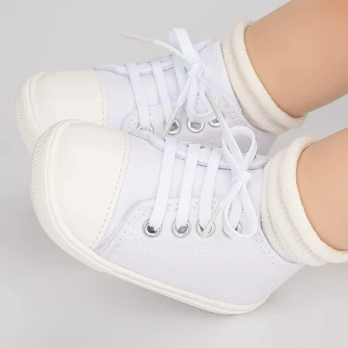 Vista 3 de KaKaKiKi - Tenis de lona para bebé, infante, niños, tenis con suela de goma antideslizante, tenis de caramelo caminantes, primerizos, precaminando