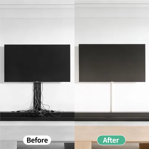 Vista 9 de Delamu Kit de cubierta de cable autoadhesivo de 100 pulgadas para TV montado en la pared, ocultador de cables pintable, sistema de gestión de cables