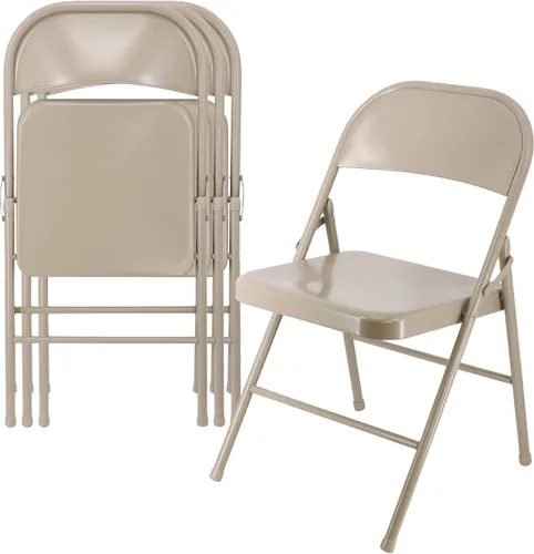 Vista 10 de Elama Sillas de cena plegables de plástico de 4 piezas (negro)