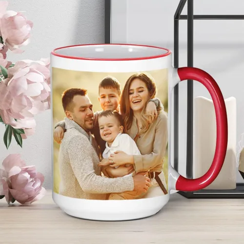 Vista 5 de Taza de café personalizada, regalo personalizado, taza de cerámica con foto, imágenes o texto, novedad de tazas personalizadas, perfecta para rojo