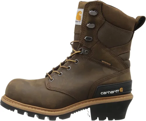 Vista 7 de Carhartt Botas de leñador de cuero compuesto impermeable de 8 pulgadas para hombre CML8369 Marrón