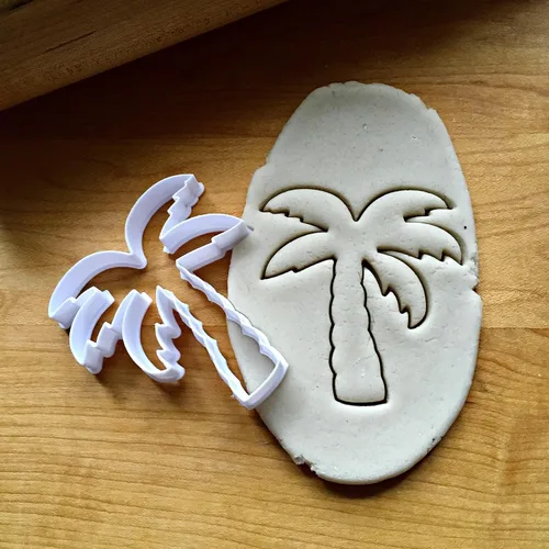 Vista 2 de Inc Palm Tree (outline) Cookie Cutter - Dishwasher Safe (2")
