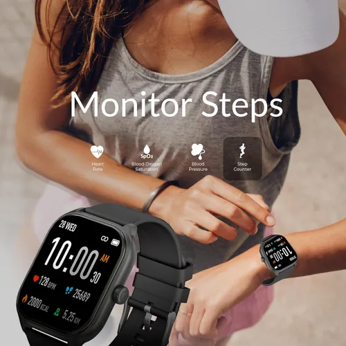 Vista 3 de Supersonic SC-181SW - Reloj inteligente con pantalla táctil de 2 pulgadas con monitor de frecuencia cardíaca, presión arterial, niveles de oxígeno