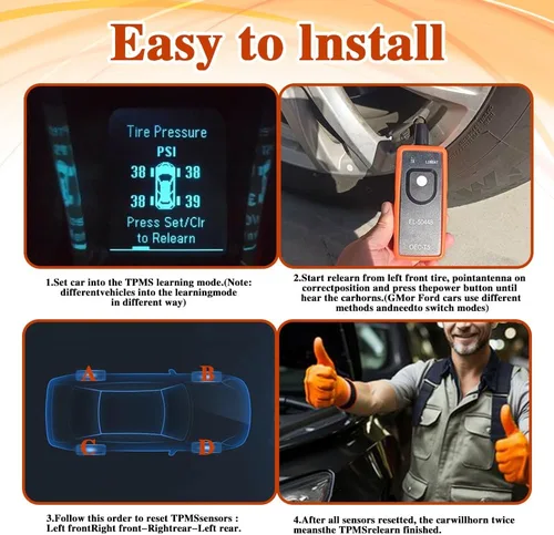 Vista 7 de Herramienta de reaprendizaje TPMS, Sistema de monitoreo de presión de neumáticos, Sensor de presión de neumáticos automático EL-50448, herramienta