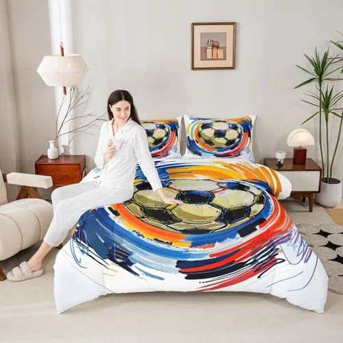 Vista 147 de Juego de ropa de cama de baloncesto para niños y adolescentes, juego de edredón deportivo para niños, tamaño matrimonial, suave, ligero, decoración
