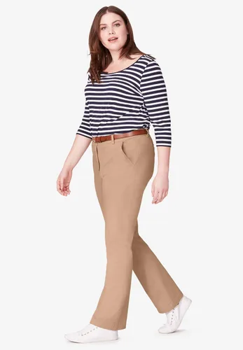 Vista 5 de Ellos Pantalones chinos elásticos clásicos de talla grande para mujer