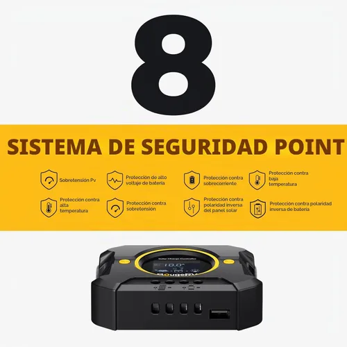 Vista 6 de BougeRV Li 10A PWM Controlador de carga solar 12V 24V, regulador de panel solar con pantalla retroiluminada, puerto USB, parámetro ajustable