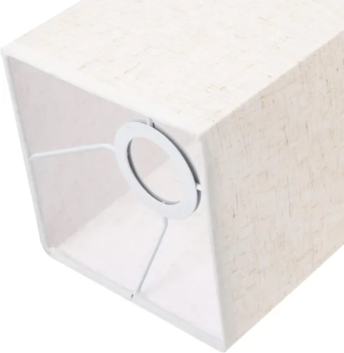 Vista 2 de Pantalla rectangular de lino para lámpara de tela blanca con clip, cubierta de luz, reemplazo de pantalla beige