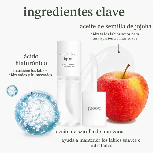 Vista 9 de NOONI Paquete de aceite de labios coreano - Applepeony y Appleclear