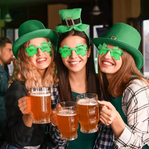 Vista 6 de JUSTOTRY 8 Pcs St.Patricks Day Glasses Shamrock Four Leaf Plastic Glasses for Irich Party Accessories