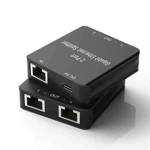 Vista 3 de Divisor Ethernet RJ45 Divisor RJ45 de Alta Velocidad 1000Mbps Red 1 Entrada 2 Salidas (2 Dispositivos Conectados Simultáneamente) Acoplador Divisor