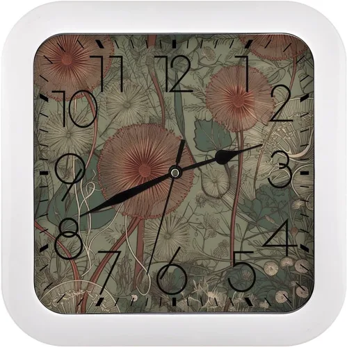 Vista 11 de 10" Square Modern Wall Clock,Different Heart Patterns Print Kitchen Clocks Wall Battery Operated,Silent Non Ticking Unique Funny Cute Wall Clock for