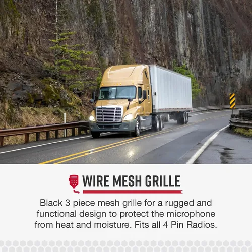 Vista 4 de Cobra HG M73 Micrófono CB de repuesto dinámico premium (negro) Conector de 4 pines, cable de 9 pies, carcasa de ABS resistente, rejilla de malla