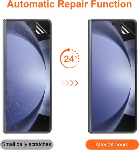 Vista 4 de KCT Protector de pantalla de TPU compatible con Samsung Galaxy Z Fold 5 / Samsung Galaxy Z Fold 4 5G (2023/2022), película flexible de TPU frontal e