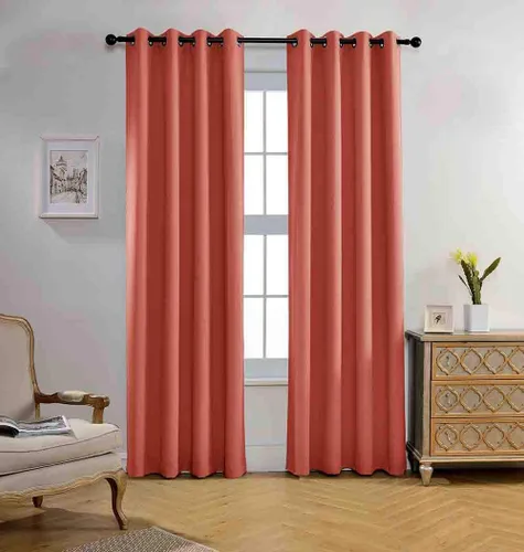 Vista 10 de Miuco paneles de cortina de oscurecimiento con arandelas, cortinas opacas con textura para salón, juego de 2