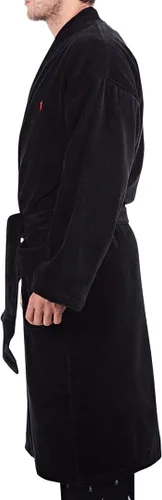 Vista 4 de Polo Ralph Lauren Mens Solid Velour Kimono Robe