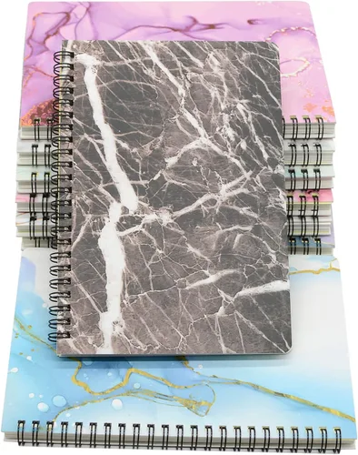 Vista 9 de Yansanido Cuaderno en Espiral, 8 Piezas A5 Diseño Mármol Tapa Dura Gruesa 7mm Rayas para Universidad 80 Hojas -160 Páginas para Estudio y Notas