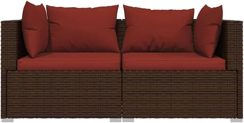 Vista 4 de Yisssmeng 3 Piece Patio Lounge Set Modular PE Rattan Sofa with Cushions Brown
