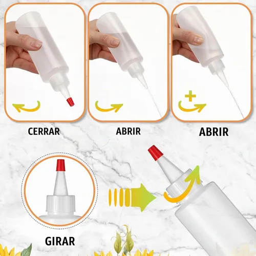 Vista 4 de Lounsweer 6 botellas pequeñas de plástico de 4 onzas con tapas, clásico