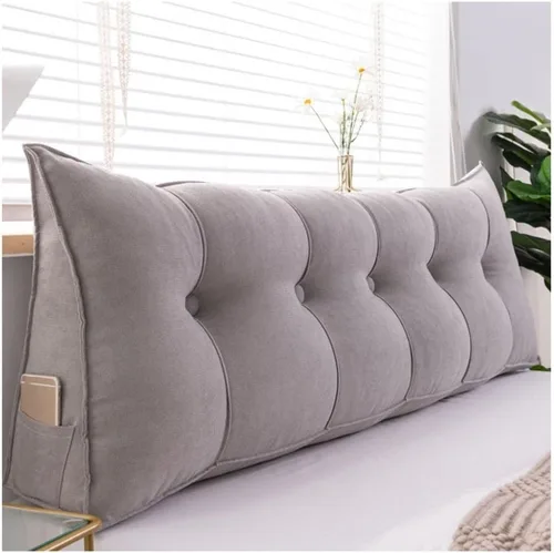 Vista 10 de Almohadas de cuña para cabecero + almohada de cuña para descansar y leer, cojín triangular súper suave, soporte de posicionamiento, almohadas largas