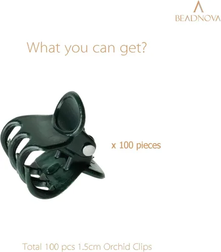 Vista 2 de BEADNOVA Clips para plantas, 100 clips para orquídeas, clips de soporte de orquídeas, clips de vid para plantas, para soporte, flores, orquídeas
