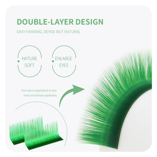 Vista 5 de Extensión de pestañas de colores, Easy Fan púrpura, 0.07, rizo D, 0.315-0.591 in, volumen mixto, pestañas postizas individuales