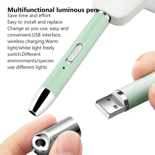Vista 2 de Tgoon Bolígrafo de iluminación de pintura, herramientas de manualidades portátiles recargables por USB, 2 modos de iluminación, bolígrafo de pintura