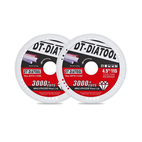 Vista 24 de DT-DIATOOL Ruedas de corte de diamante de 4 x 7/8 "para cuchillas de corte de metal de acero y hierro para amoladora angular