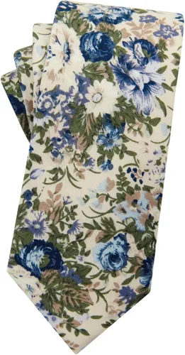 Vista 60 de Corbata de algodón floral para hombre, corbata delgada impresa de 2.56'' 01-Bean Pasta Rosa