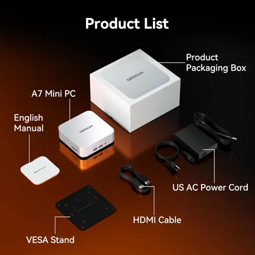 Vista 18 de Mini PC GEEKOM A7, Ryzen 7 7730U (baja potencia) 32 GB de RAM y 500 GB SSD