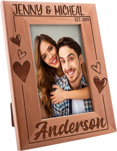 Vista 16 de Regalos de aniversario para él, ella – Marcos de fotos de amor personalizados para parejas con nombre – 4 x 6 – Regalos de San Valentín