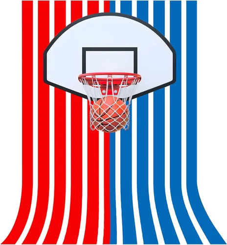 Vista 15 de Telón de fondo fotográfico de baloncesto de 5x3 pies, tapiz de pared deportivo, fondo de fotografía de zapatillas con rayas blancas y negras