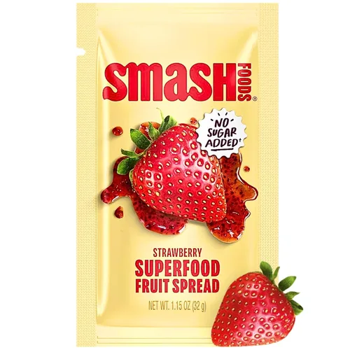 Vista 9 de Chia Smash Superfood Jam Squeeze Paquetes Untar, arriba, apretar y refrigerio Enteros 30, aptos para diabéticos, aptos para diabéticos