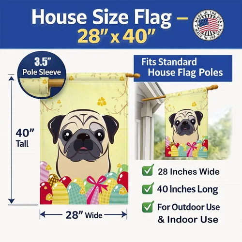 Vista 460 de Caroline's Treasures BB1923GF Bandera decorativa para jardín con diseño de Border Collie, para caza de huevos de Pascua, para jardín, jardín, patio