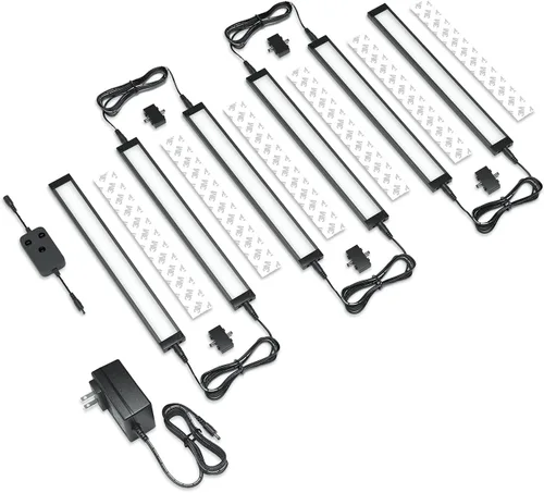 Vista 11 de EShine Paquete de 1 kit de iluminación LED inteligente regulable de 20 pulgadas para debajo del gabinete compatible con Alexa, Google, color claro
