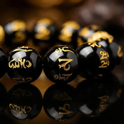 Vista 5 de Black Obsidian Pixiu Good Luck Bracelet, Money Bracelet for Prosperity, Protection Bracelet, Lucky Bracelet for Women and Men