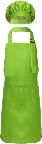 Vista 16 de ranrann Conjunto de delantal de chef para niños y niñas, delantales de cocina para cocinar, hornear, entrenamiento, disfraz