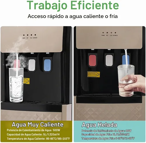 Vista 5 de Dispensador de enfriador de agua para botella de 5 galones (Champaign Gold)