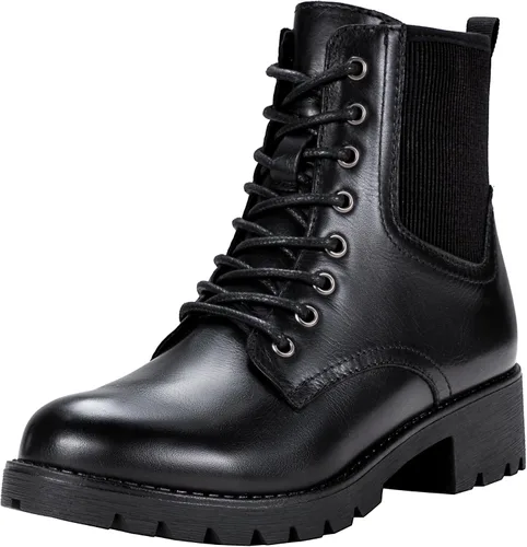 Vista 12 de Vepose Women's 916 Ankle Boots, Combat Lace up Short Booties with Inside Zipper