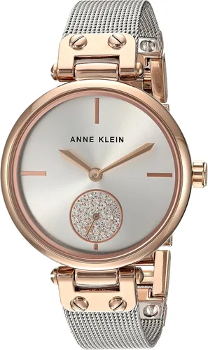 Vista 7 de Anne Klein Reloj de pulsera de malla acentuada con cristal prémium para mujer
