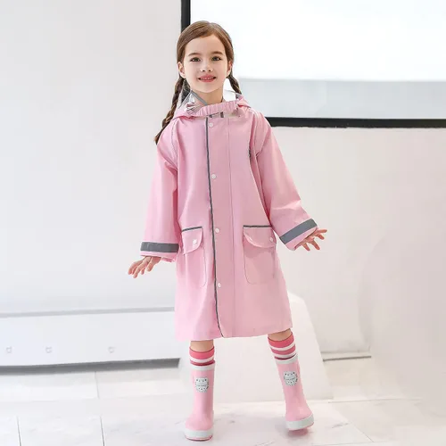 Vista 4 de Chaqueta de lluvia para niños, impermeable para niños, poncho para niños, chubasquero para niñas, chaqueta de lluvia para niños pequeños