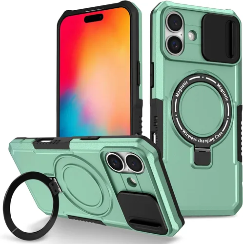 Vista 62 de Funda magnética para iPhone 11, soporte de anillo con ventana corrediza, funda protectora mate a prueba de golpes para iPhone 11 6.1, fundas