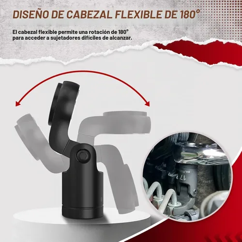 Vista 4 de BILITOOLS Juego de llaves de cabeza flexible de 6 piezas con forma de pata de cuervo, juego de llaves de tuercas de 3/8" y 1/2" para líneas