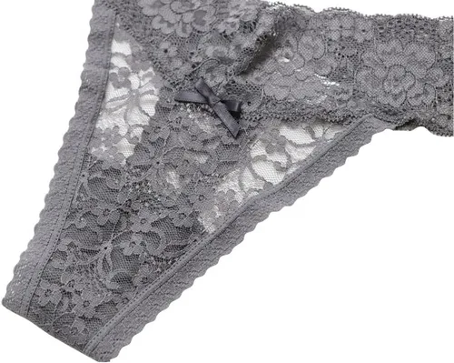 Vista 8 de Tangas de encaje sexy para mujer, ropa interior atrevida, paquete de 5