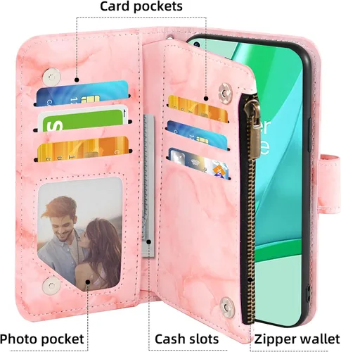 Vista 3 de Asuwish Funda para teléfono OnePlus 9 Pro One Plus 9Pro 5G Wallet Cell Cover con protector de pantalla de vidrio templado y soporte para tarjeta