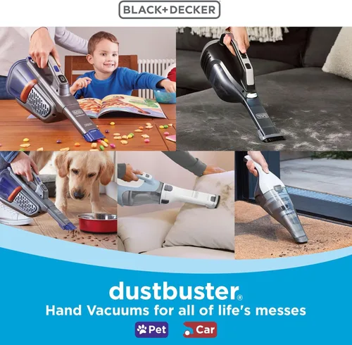 Vista 12 de BLACK+DECKER Dustbuster – Aspiradora portátil inalámbrica de mano, pequeño aspirador de mano para dormitorio, hogar y automóvil, potente 20V