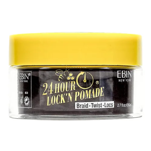 Vista 2 de EBIN NEW YORK 24 Hour LOCK'N POMADE Braid Formula Honey & Bee's 2.7oz Ideal para trenzar, torcer, bordes, sujeción extremadamente firme, alto
